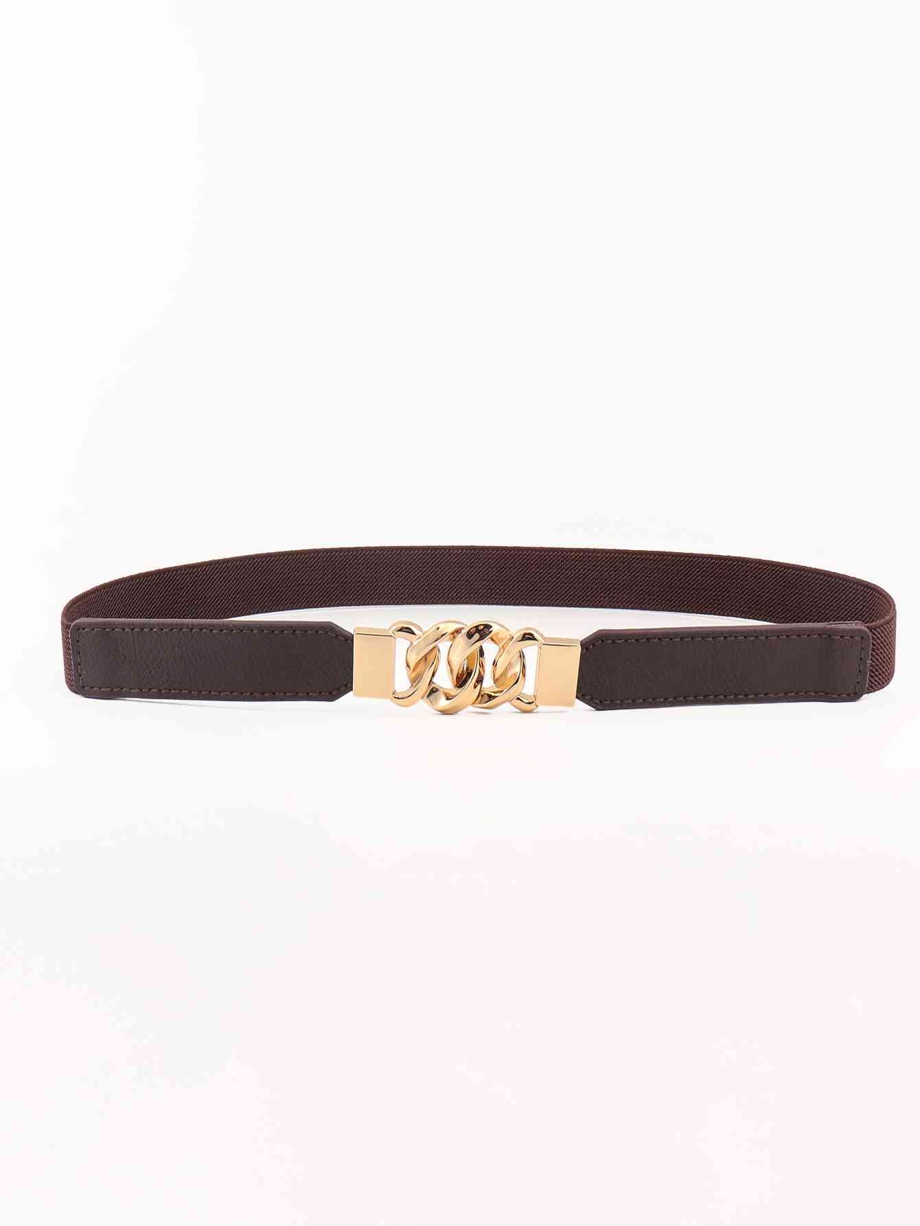 Zinc Alloy Buckle Elastic PU Belt Stylish Versatile Accessory