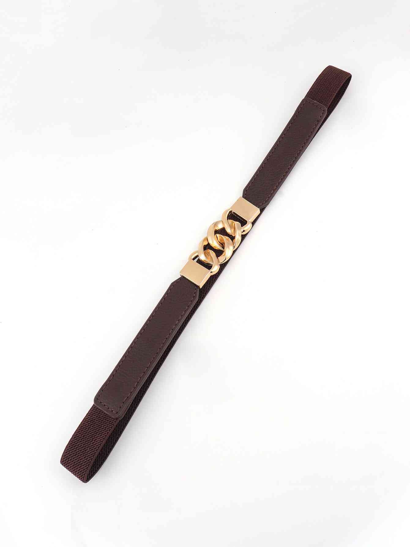 Zinc Alloy Buckle Elastic PU Belt Stylish Versatile Accessory