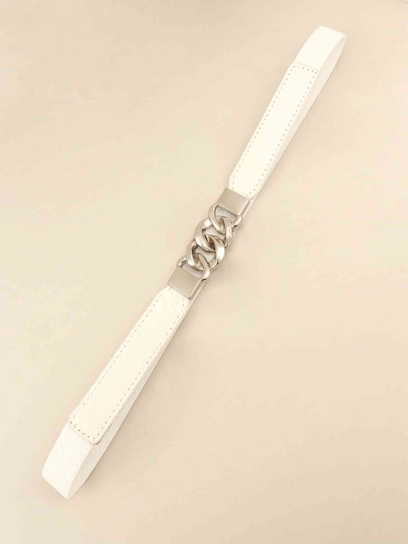 Zinc Alloy Buckle Elastic PU Belt Stylish Versatile Accessory