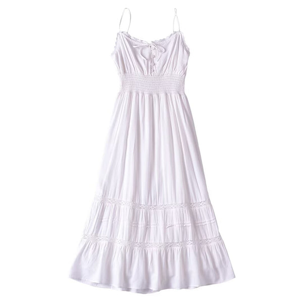 Early Spring French Vintage Sexy Elastic Waisted Slimming Lace Sling Dress
