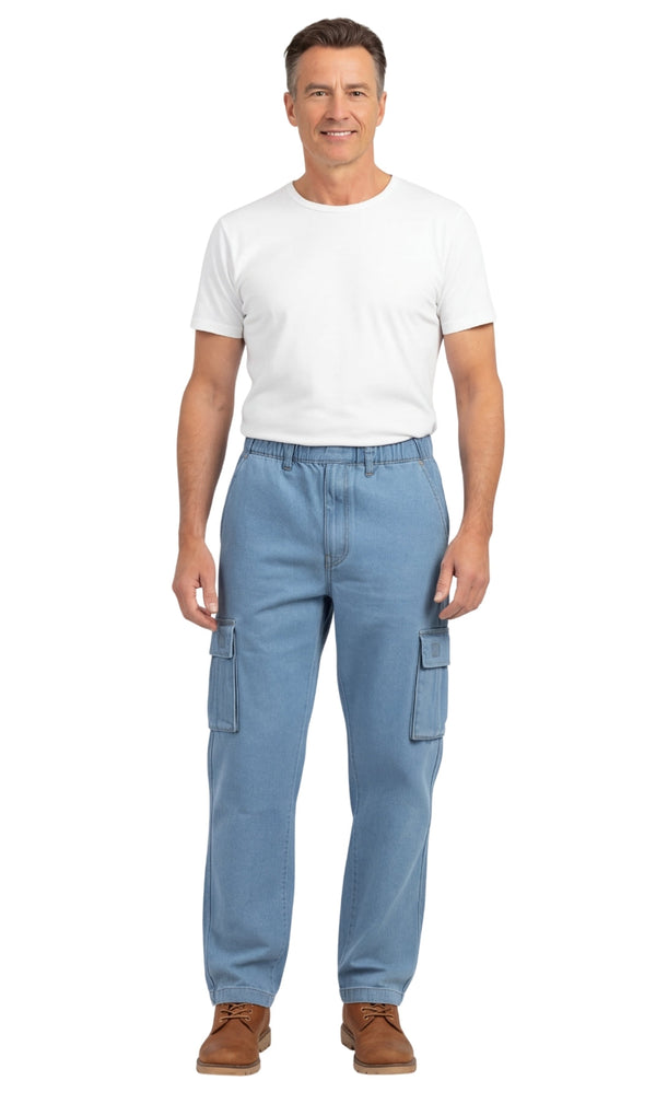 Men's Lightweight Double Cargo Pocket Pull-On Jeans