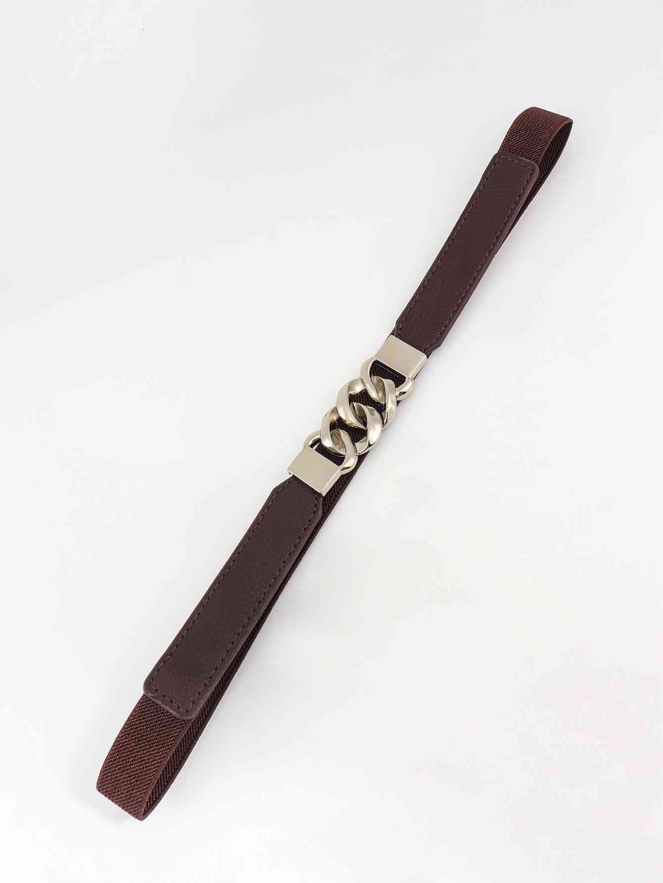 Zinc Alloy Buckle Elastic PU Belt Stylish Versatile Accessory