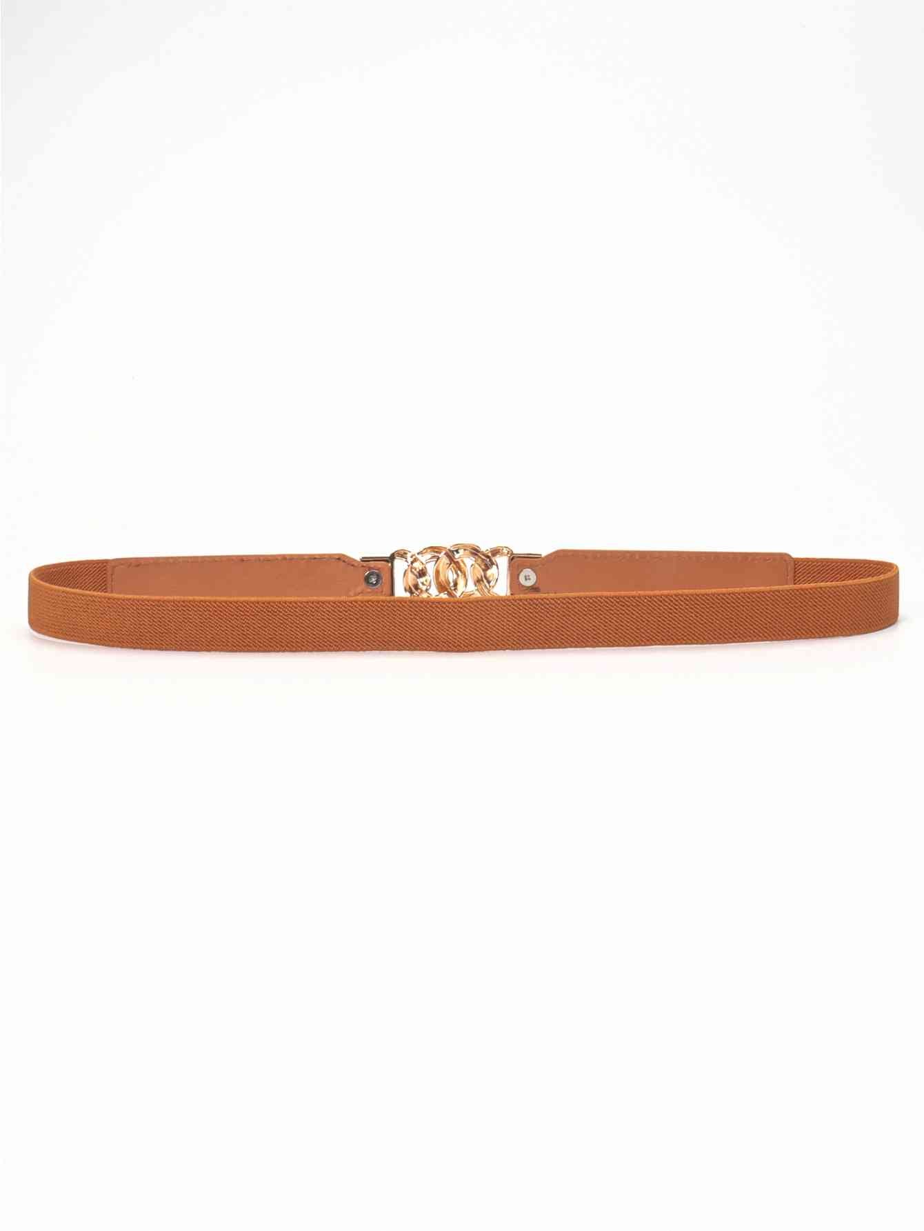 Zinc Alloy Buckle Elastic PU Belt Stylish Versatile Accessory