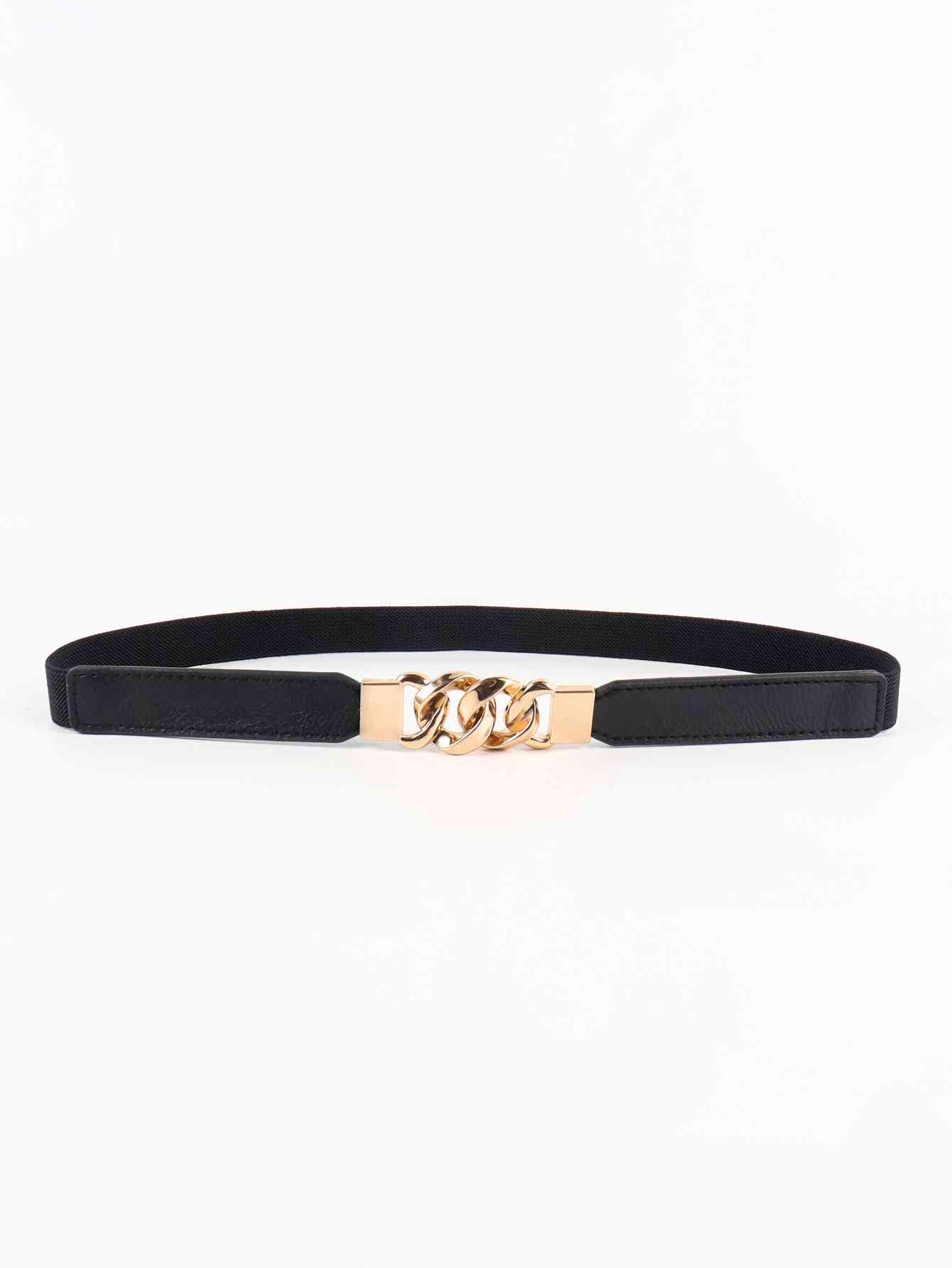 Zinc Alloy Buckle Elastic PU Belt Stylish Versatile Accessory