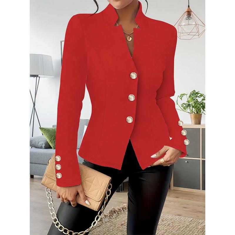 Women Casual Blazer Slim Fit Long Sleeve Business Jacket
