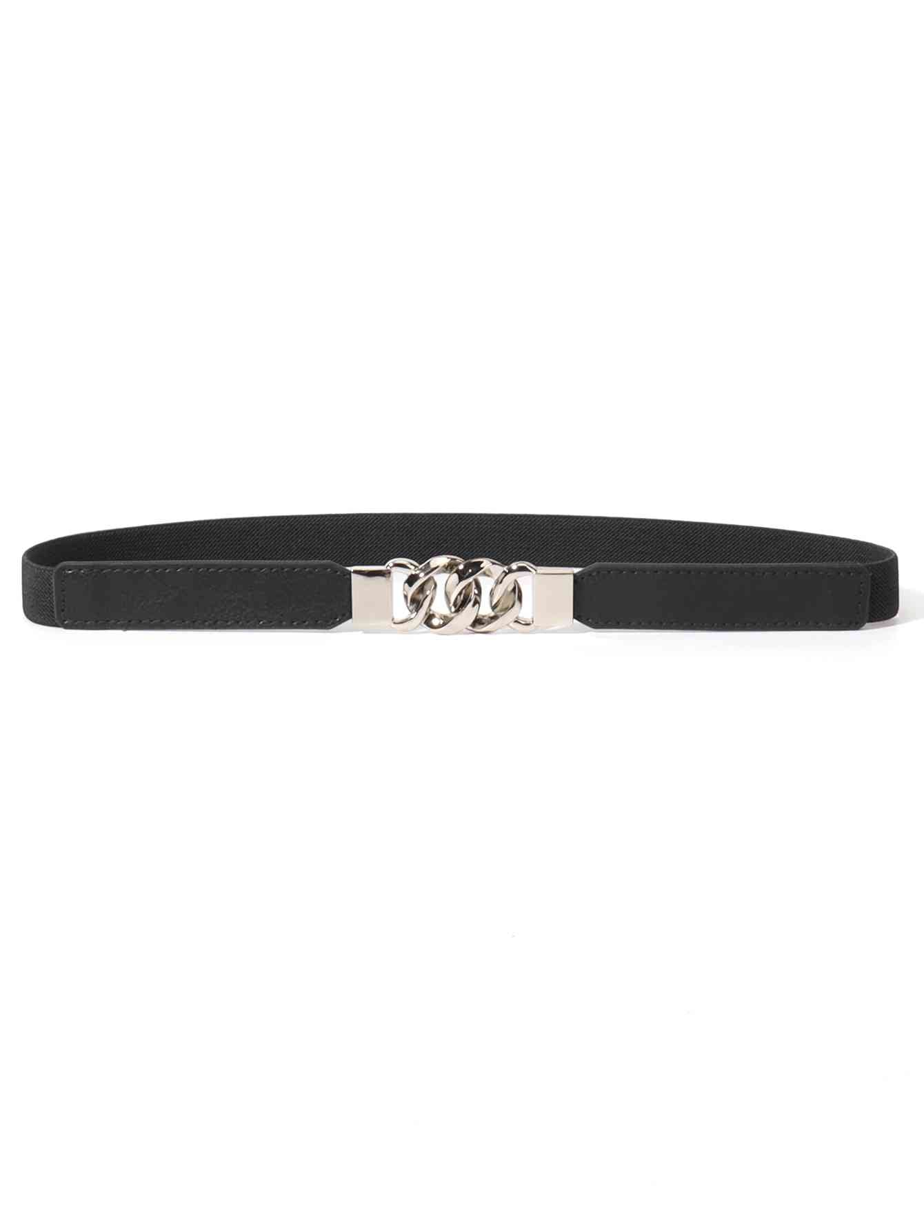 Zinc Alloy Buckle Elastic PU Belt Stylish Versatile Accessory