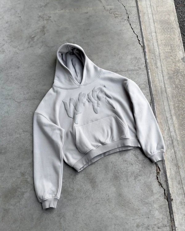 Hip Hop Letters Puff Print Hooded Top Autumn And Winter Personalized Long Sleeve Men's And Women's Pullover Sweater
