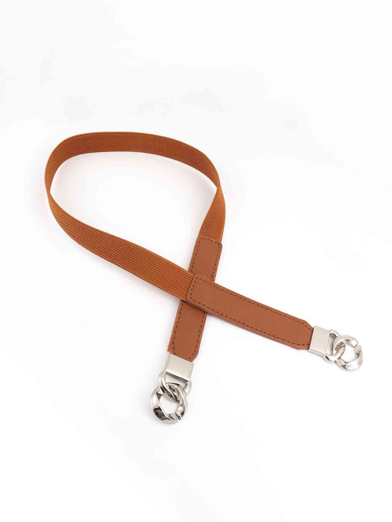 Zinc Alloy Buckle Elastic PU Belt Stylish Versatile Accessory