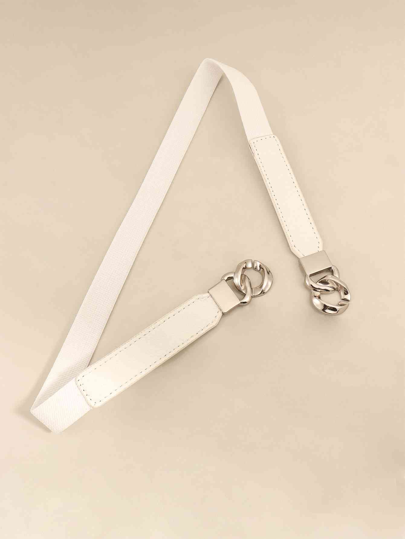 Zinc Alloy Buckle Elastic PU Belt Stylish Versatile Accessory