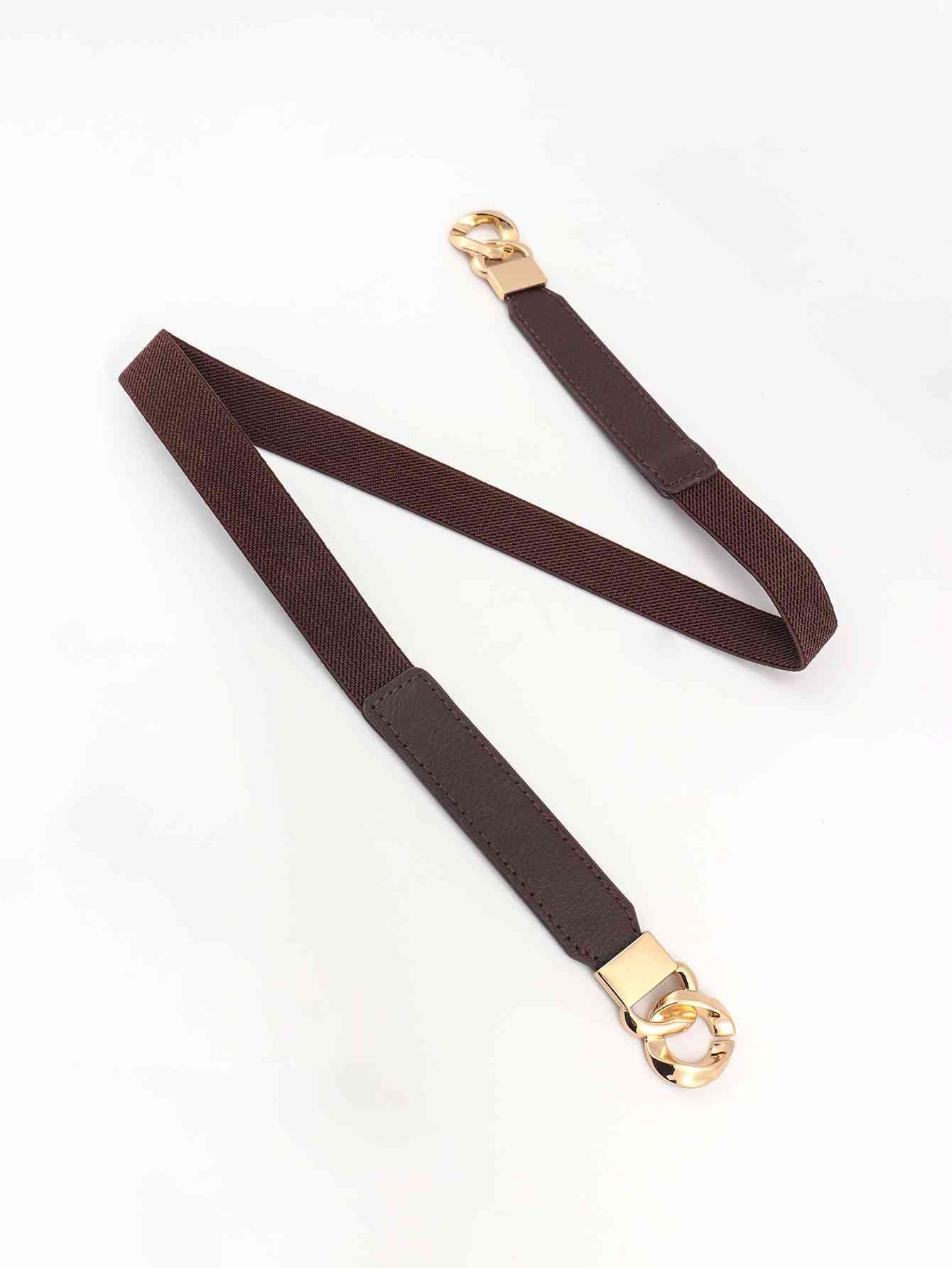 Zinc Alloy Buckle Elastic PU Belt Stylish Versatile Accessory