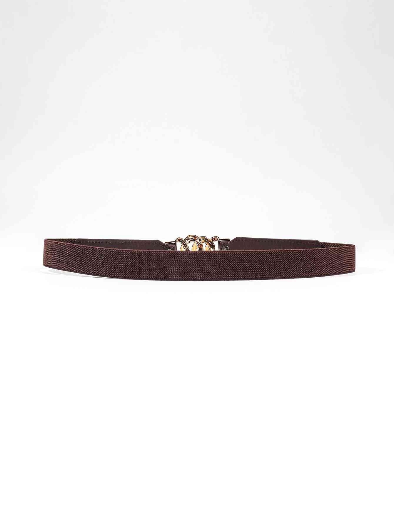 Zinc Alloy Buckle Elastic PU Belt Stylish Versatile Accessory