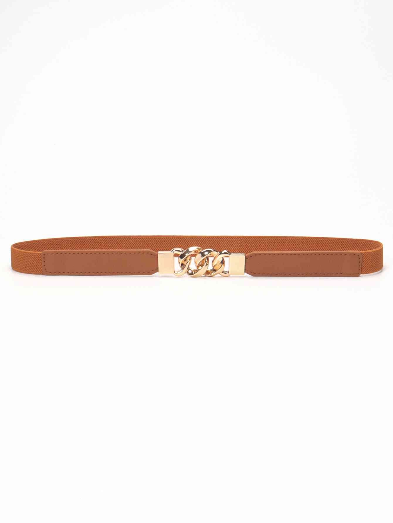 Zinc Alloy Buckle Elastic PU Belt Stylish Versatile Accessory