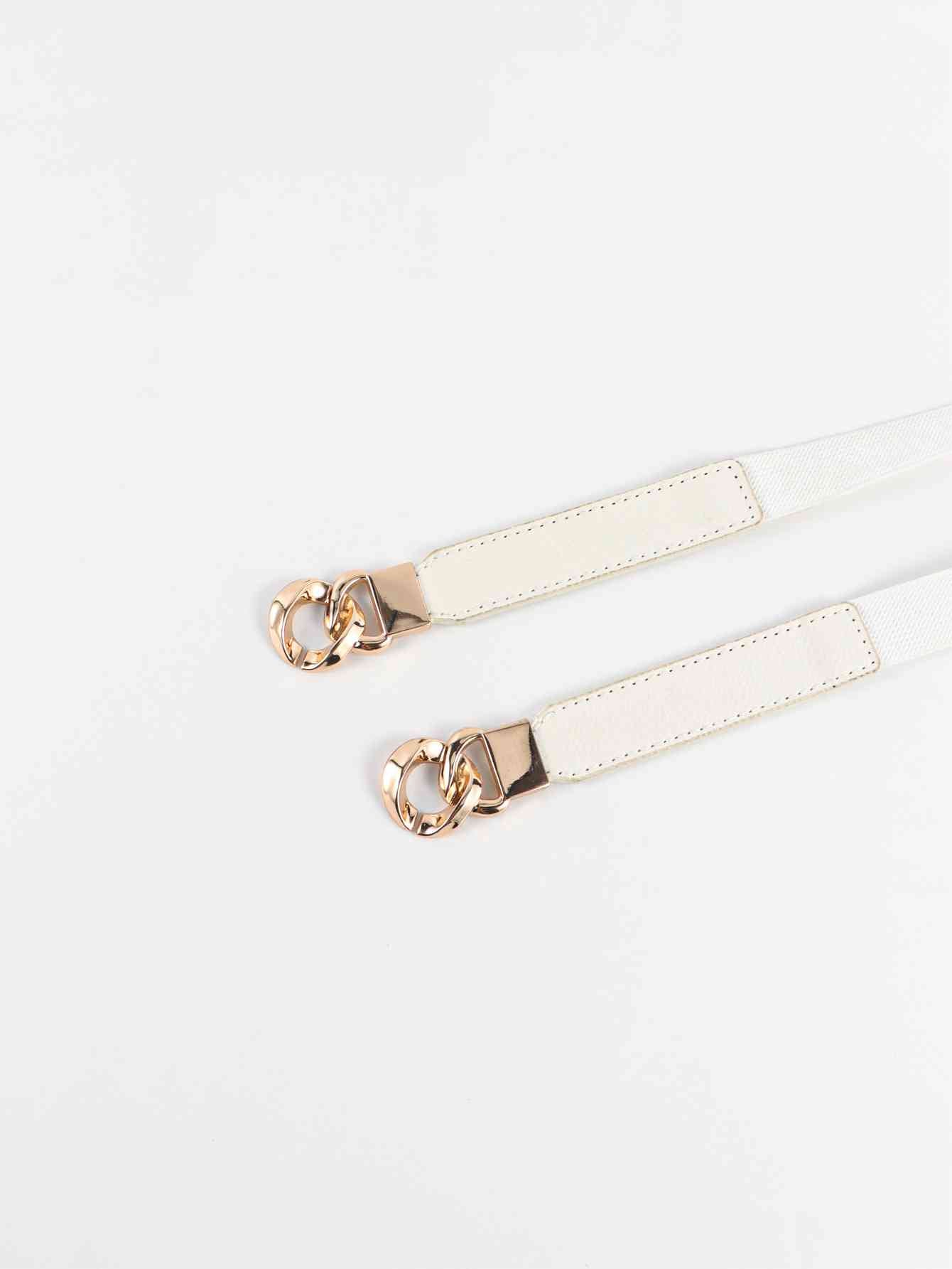 Zinc Alloy Buckle Elastic PU Belt Stylish Versatile Accessory