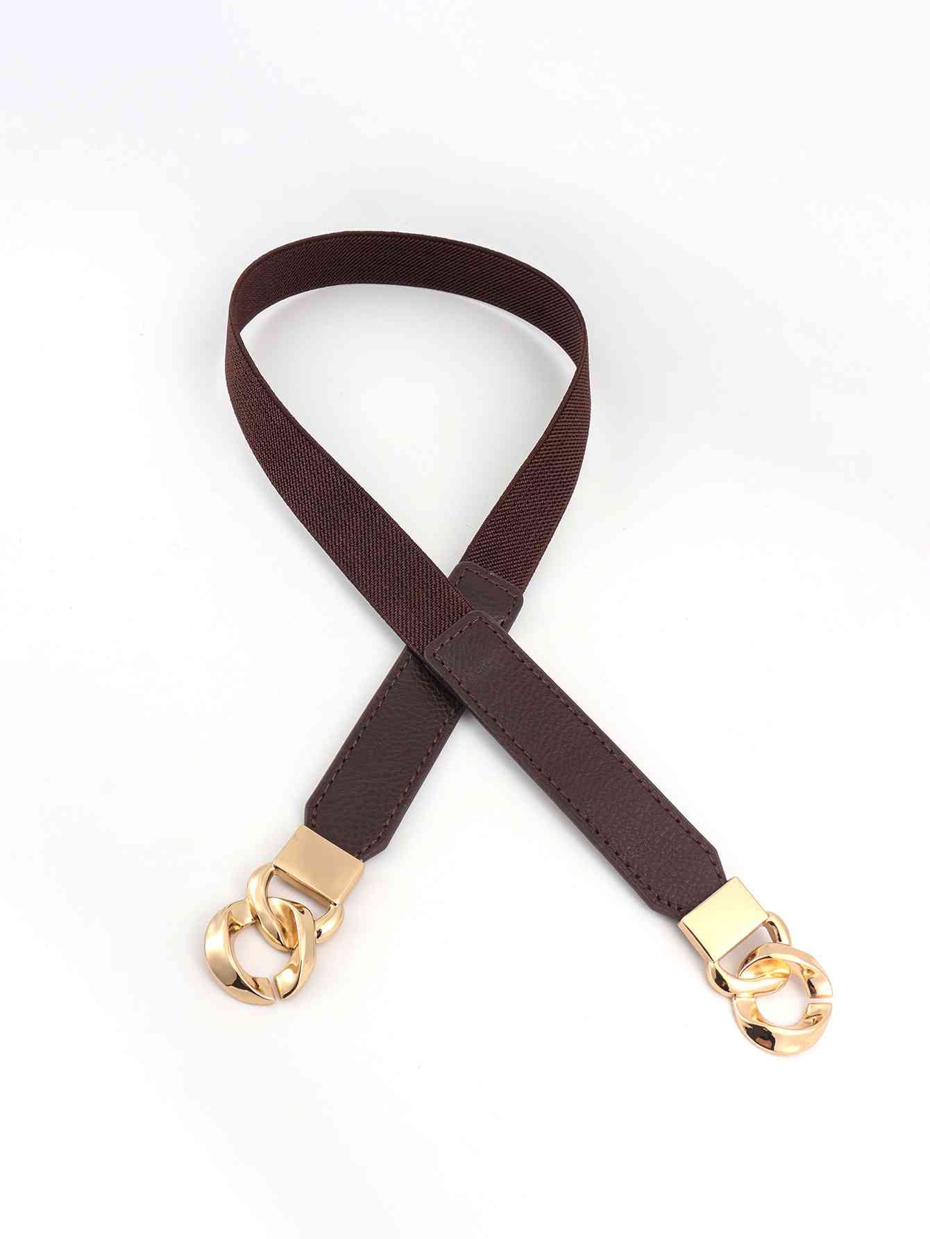 Zinc Alloy Buckle Elastic PU Belt Stylish Versatile Accessory