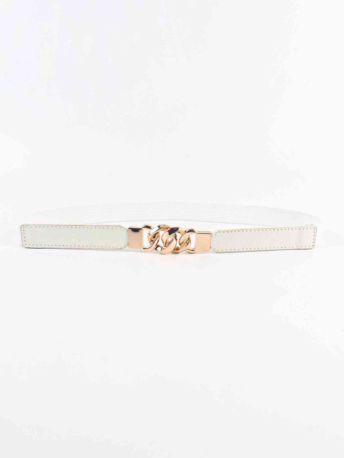 Zinc Alloy Buckle Elastic PU Belt Stylish Versatile Accessory