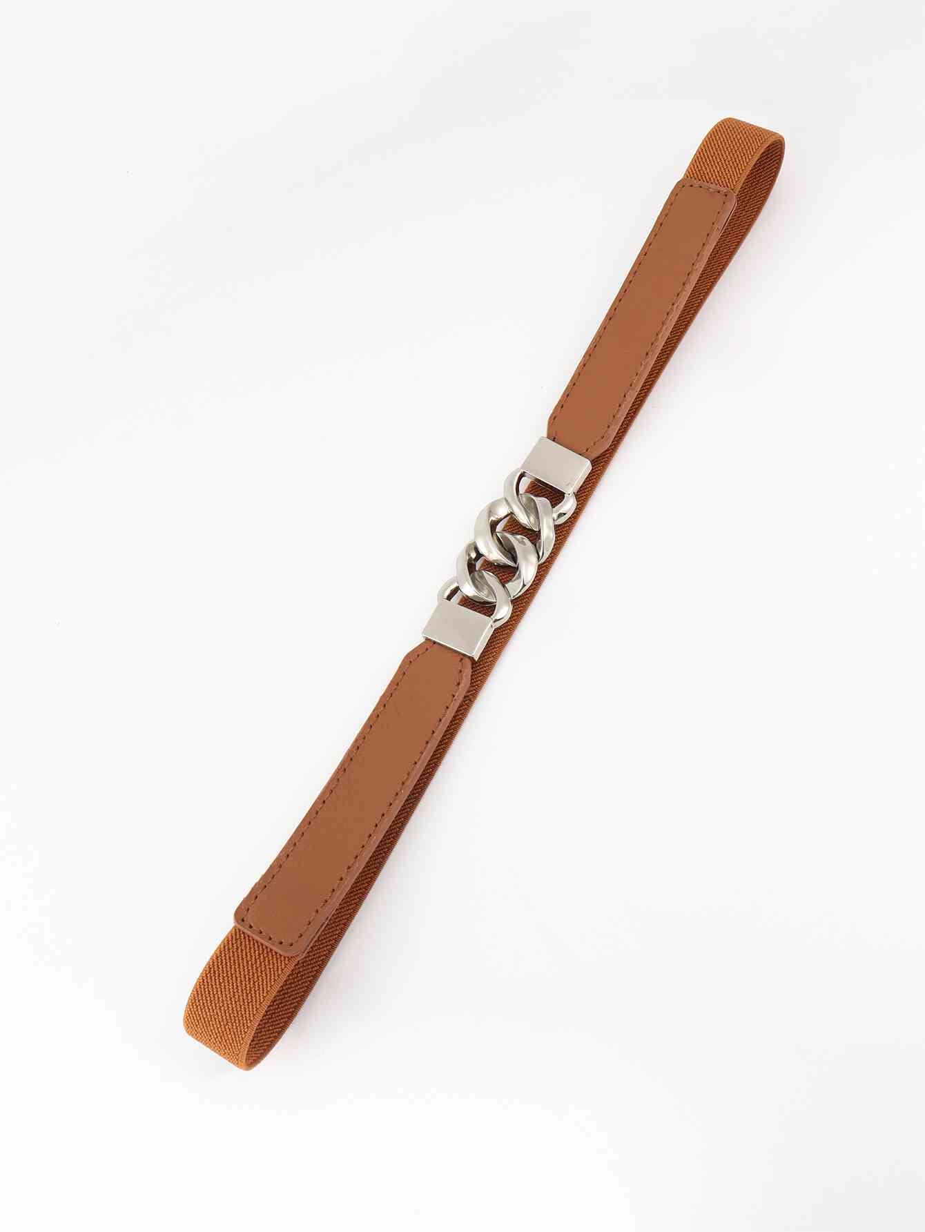 Zinc Alloy Buckle Elastic PU Belt Stylish Versatile Accessory