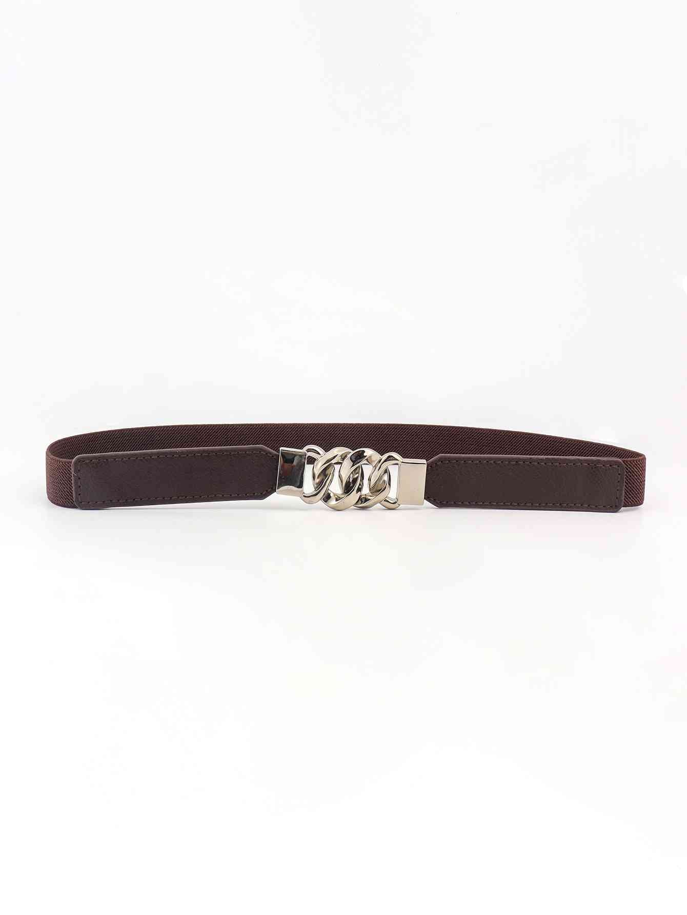 Zinc Alloy Buckle Elastic PU Belt Stylish Versatile Accessory