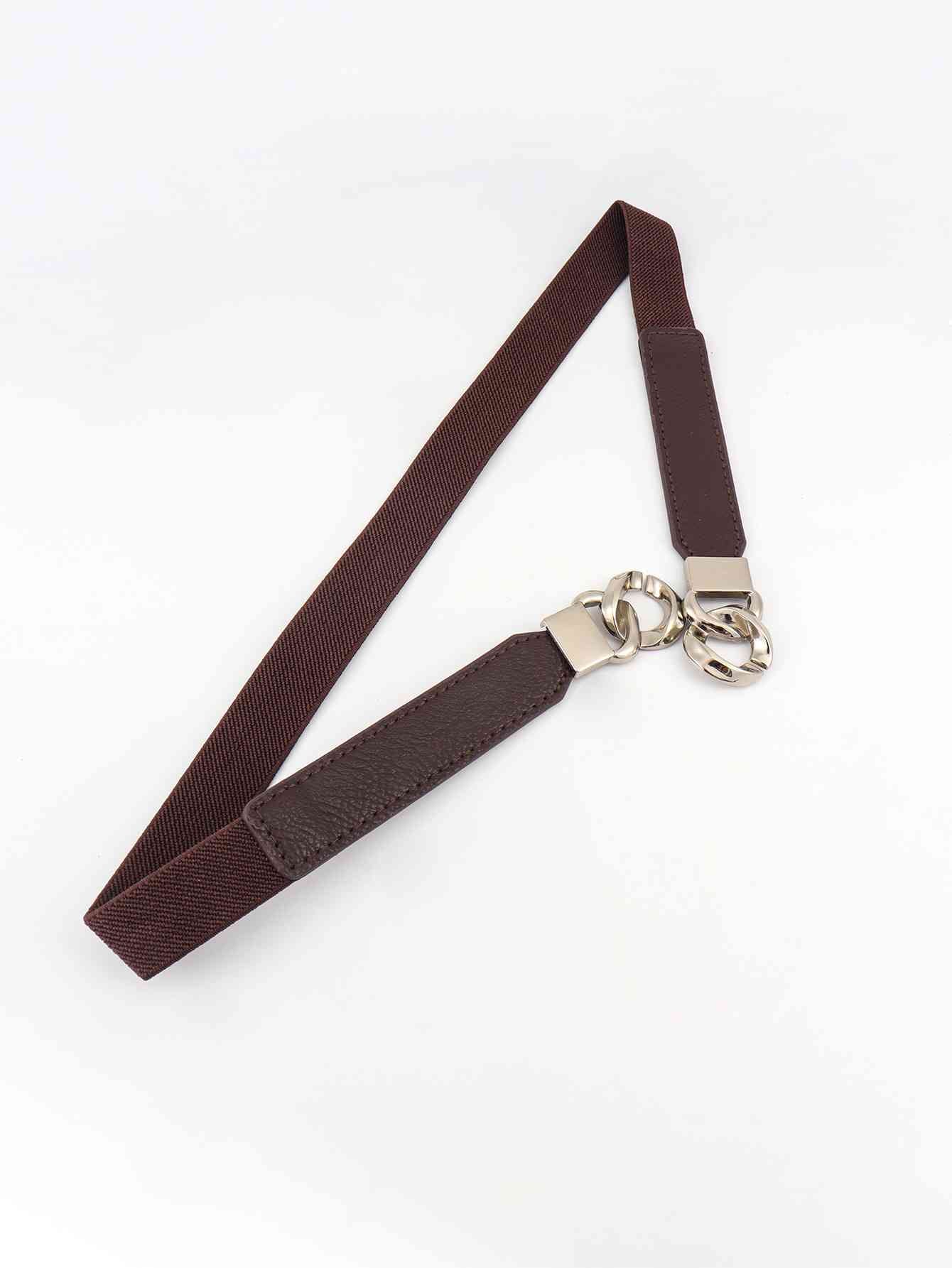 Zinc Alloy Buckle Elastic PU Belt Stylish Versatile Accessory