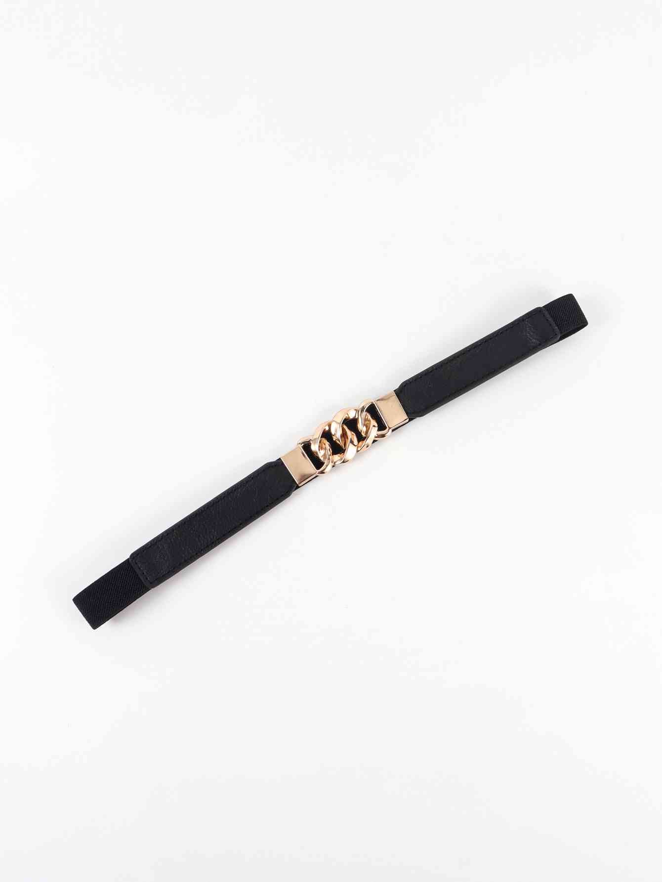 Zinc Alloy Buckle Elastic PU Belt Stylish Versatile Accessory