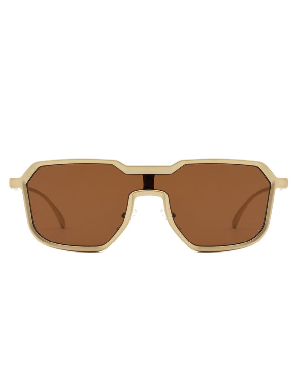 Fusion - Retro Oversized Square Geometric Fashion Sunglasses