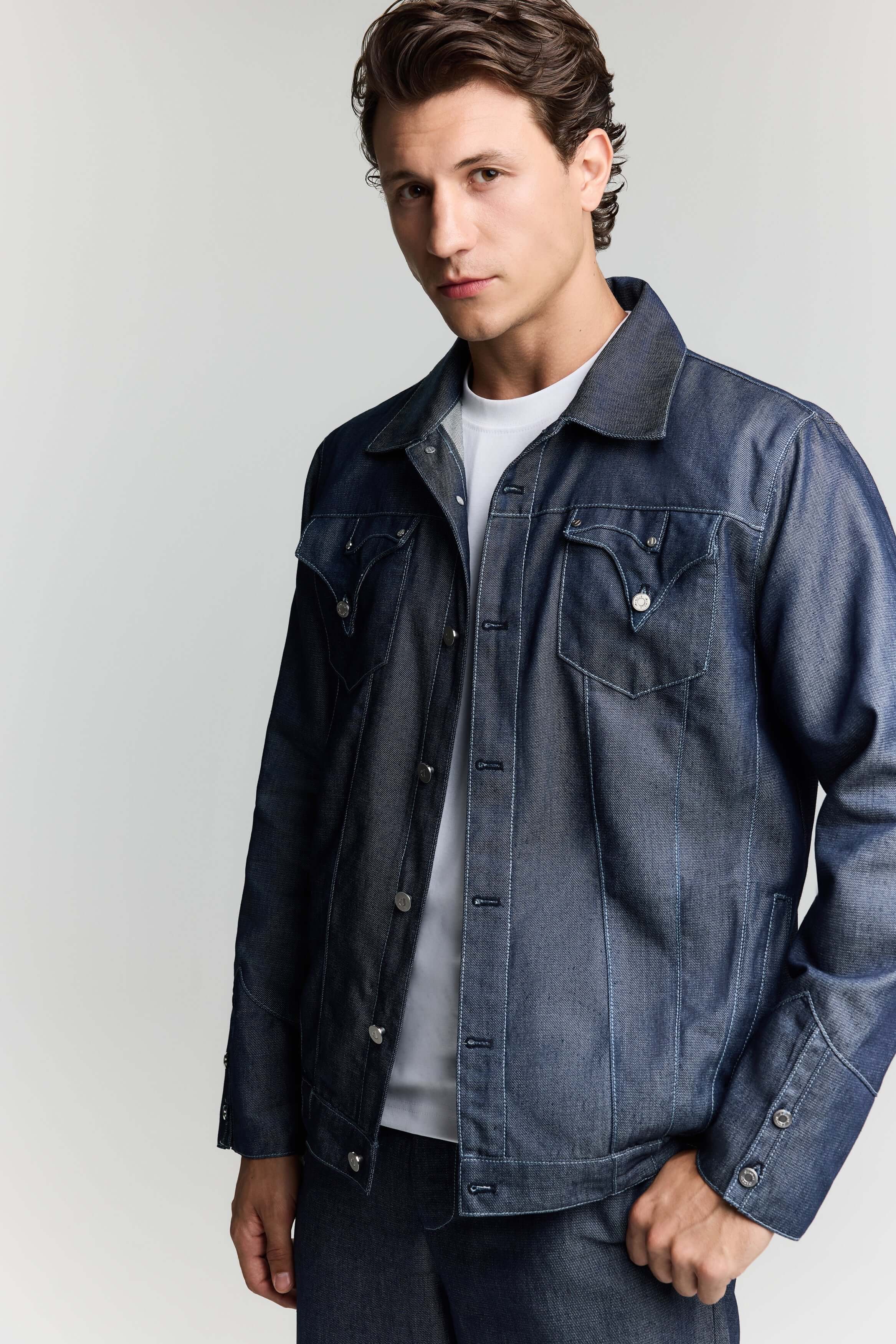 JENDUE Timeless Denim Jacket - Classic & Durable Outerwear