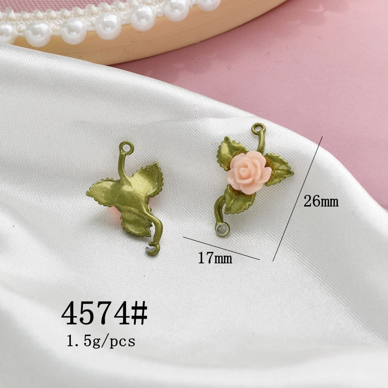Vintage Mori Style Alloy Plant Leaves Refreshing Material Handmade Hair Ear Clip