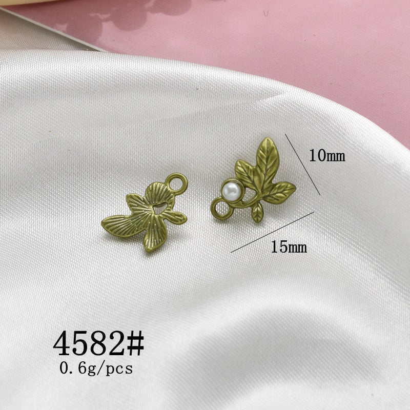 Vintage Mori Style Alloy Plant Leaves Refreshing Material Handmade Hair Ear Clip