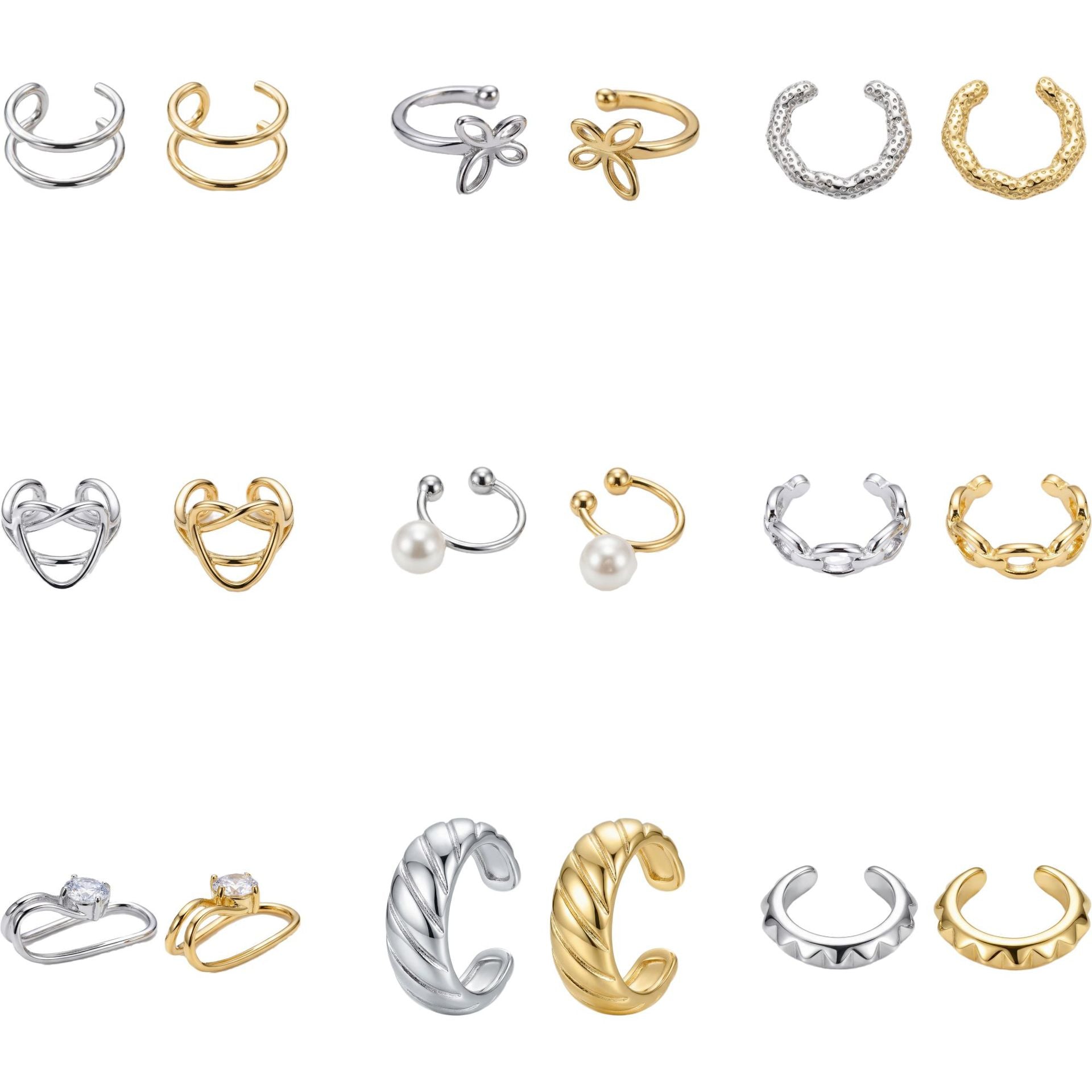 Copper Light Luxury Personality Unique Irregular Ear Clip