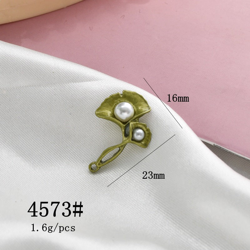 Vintage Mori Style Alloy Plant Leaves Refreshing Material Handmade Hair Ear Clip