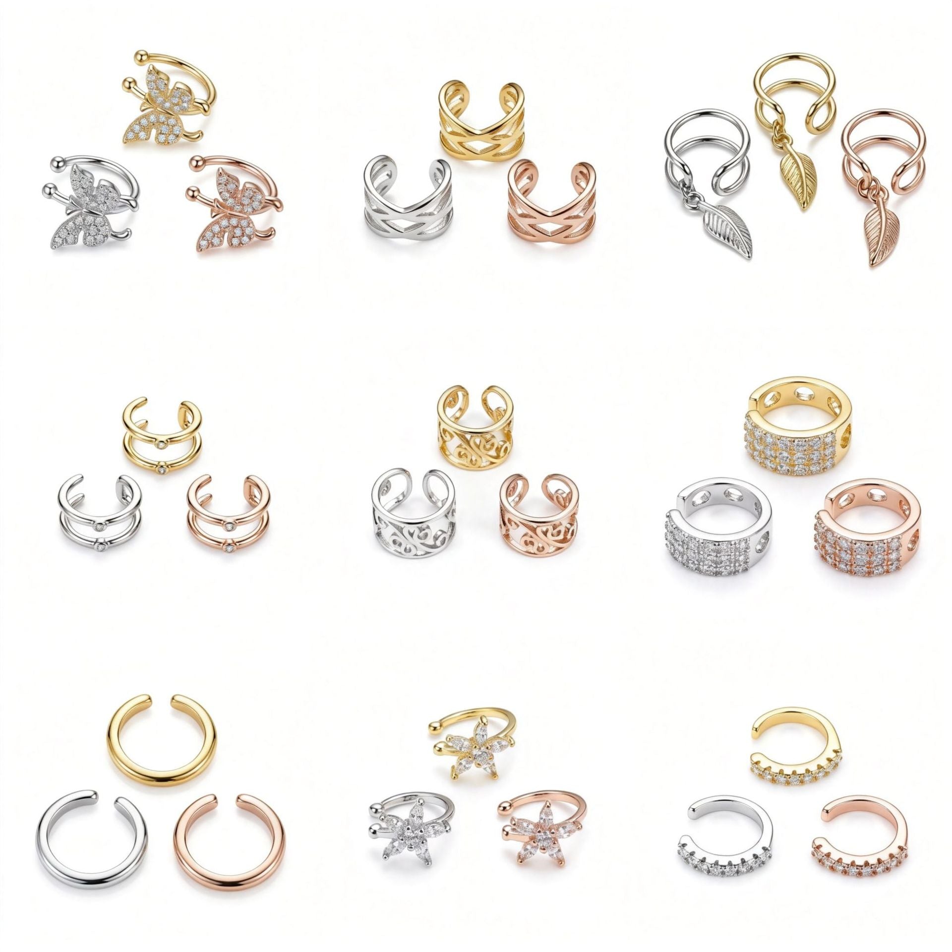 Copper Light Luxury Personality Unique Irregular Ear Clip