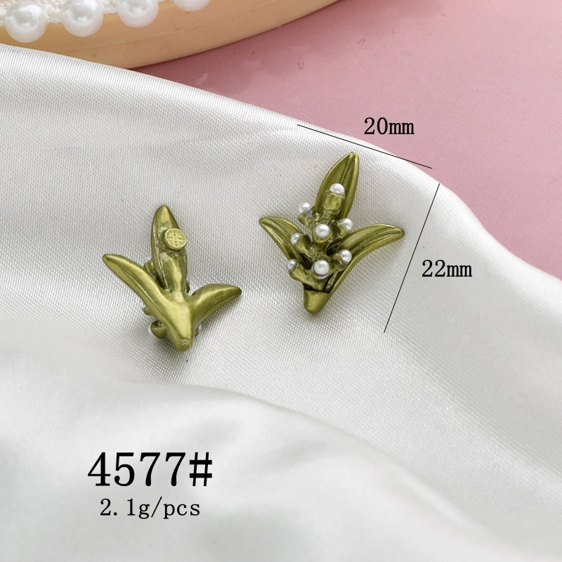 Vintage Mori Style Alloy Plant Leaves Refreshing Material Handmade Hair Ear Clip