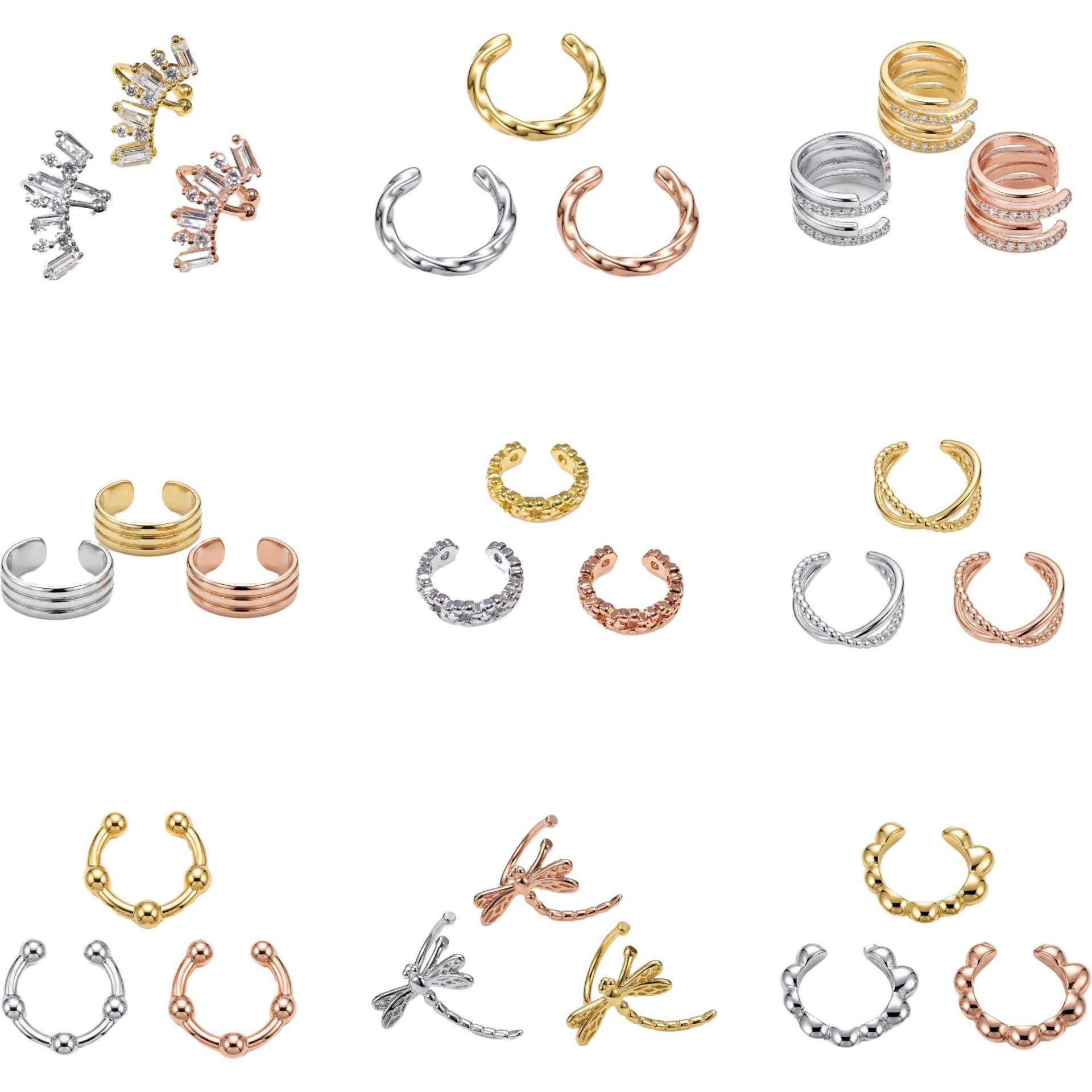 Copper Light Luxury Personality Unique Irregular Ear Clip