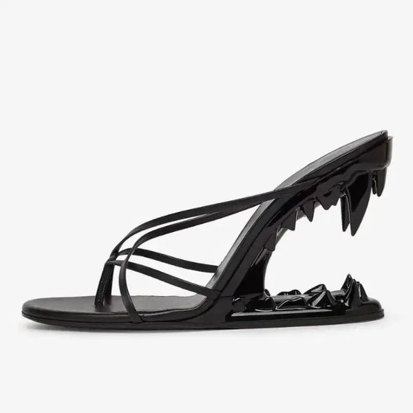 Dilalula Fashion Super High Strange Heel Mules For Women Narrow Band Summer Slippers Sexy Night Club Party Shoes