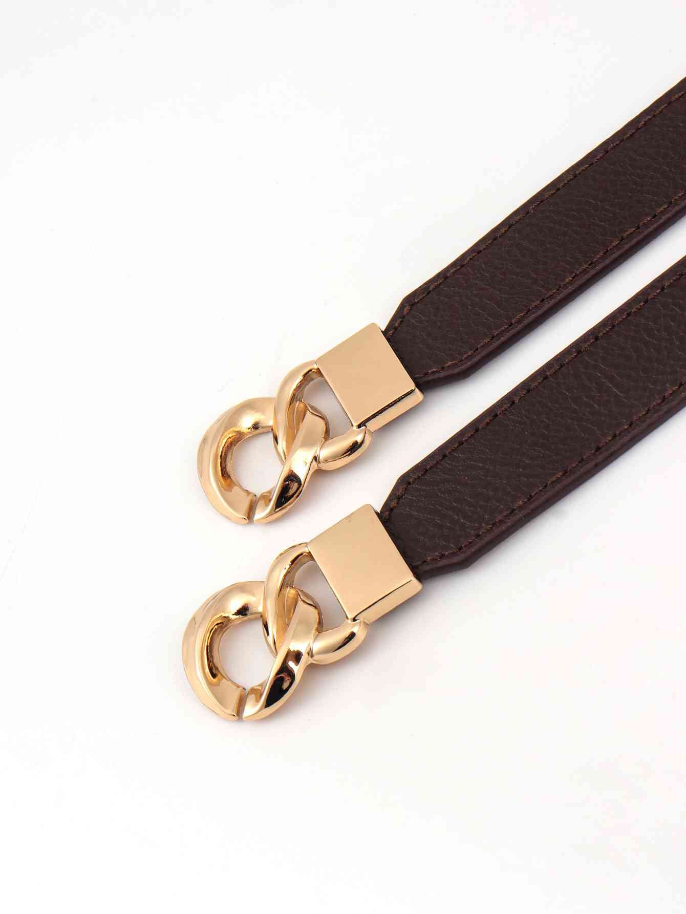 Zinc Alloy Buckle Elastic PU Belt Stylish Versatile Accessory