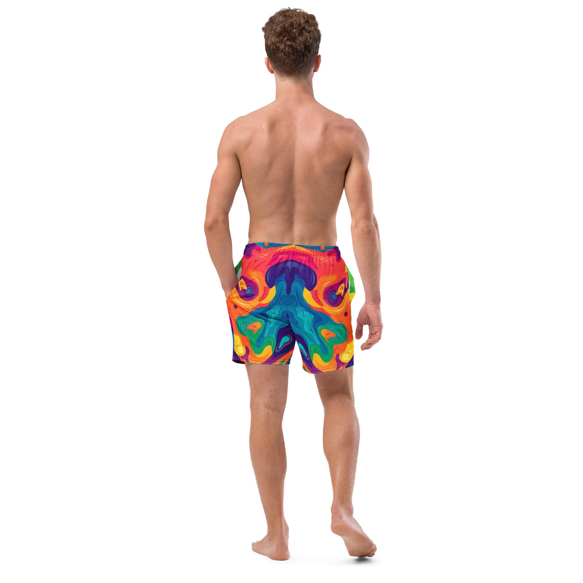 Acid Melt Swim Trunks For EDM Rave Festival Outfit Clothing