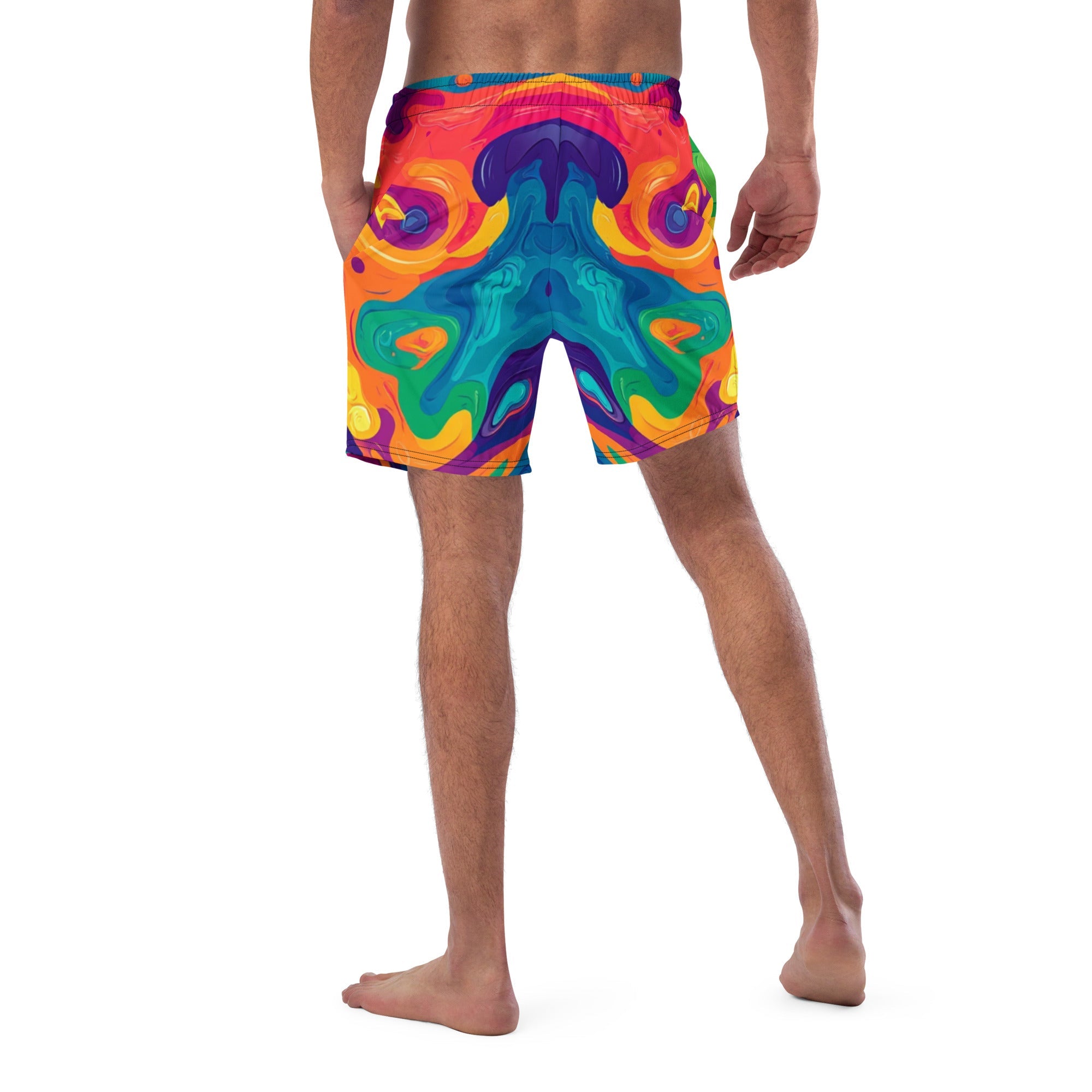 Acid Melt Swim Trunks For EDM Rave Festival Outfit Clothing