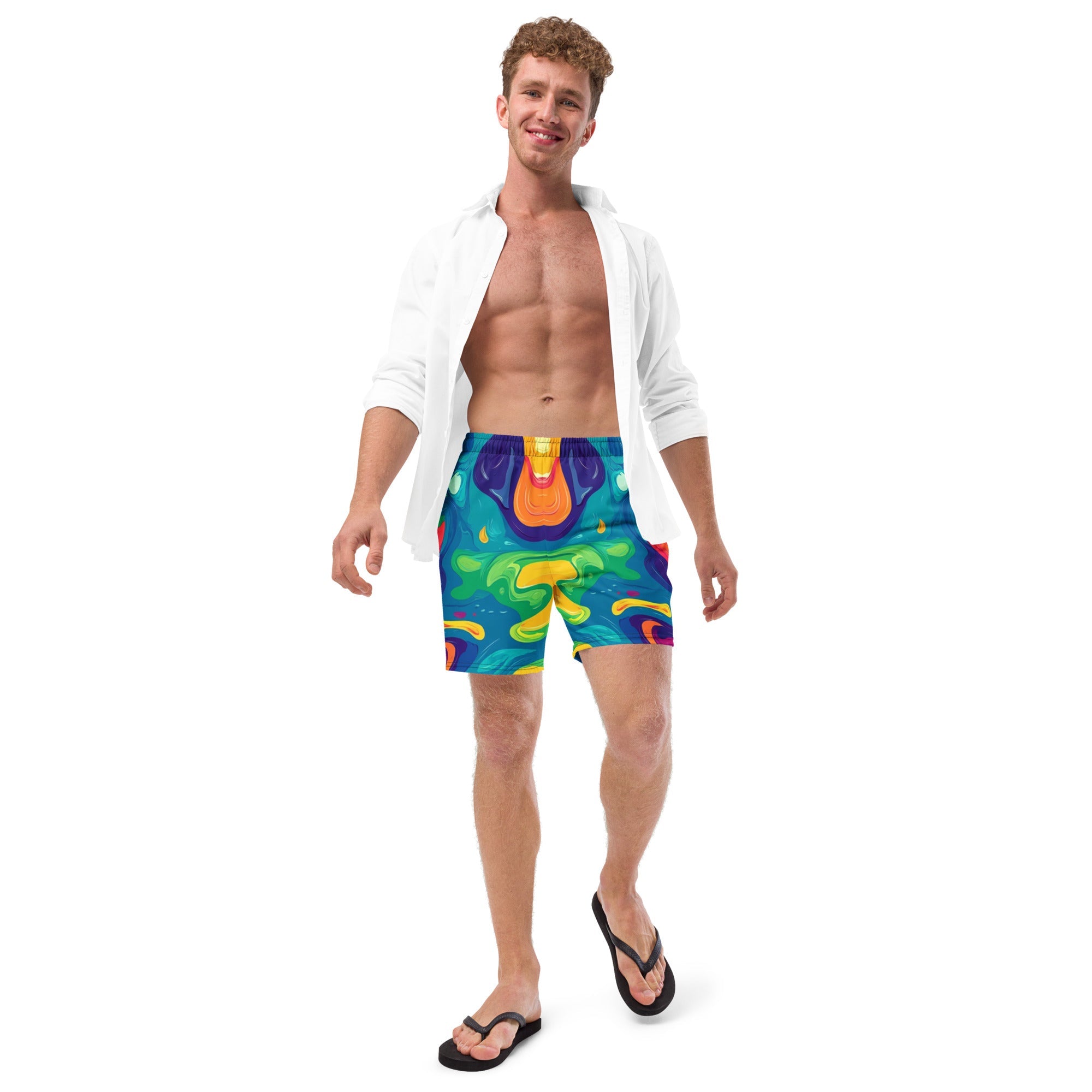 Acid Melt Swim Trunks For EDM Rave Festival Outfit Clothing