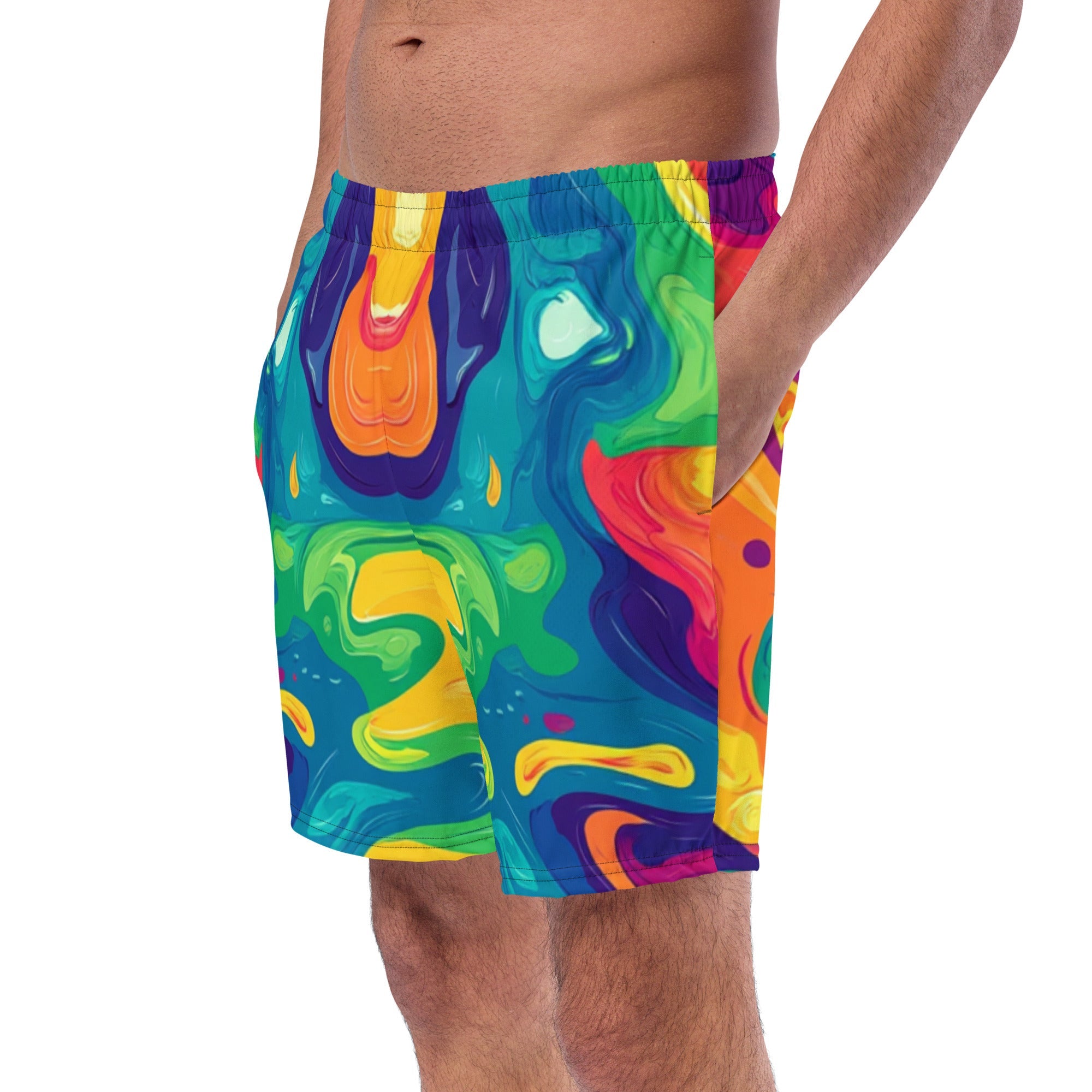Acid Melt Swim Trunks For EDM Rave Festival Outfit Clothing