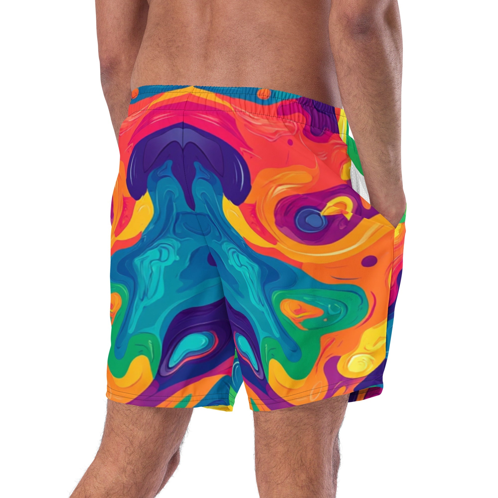 Acid Melt Swim Trunks For EDM Rave Festival Outfit Clothing