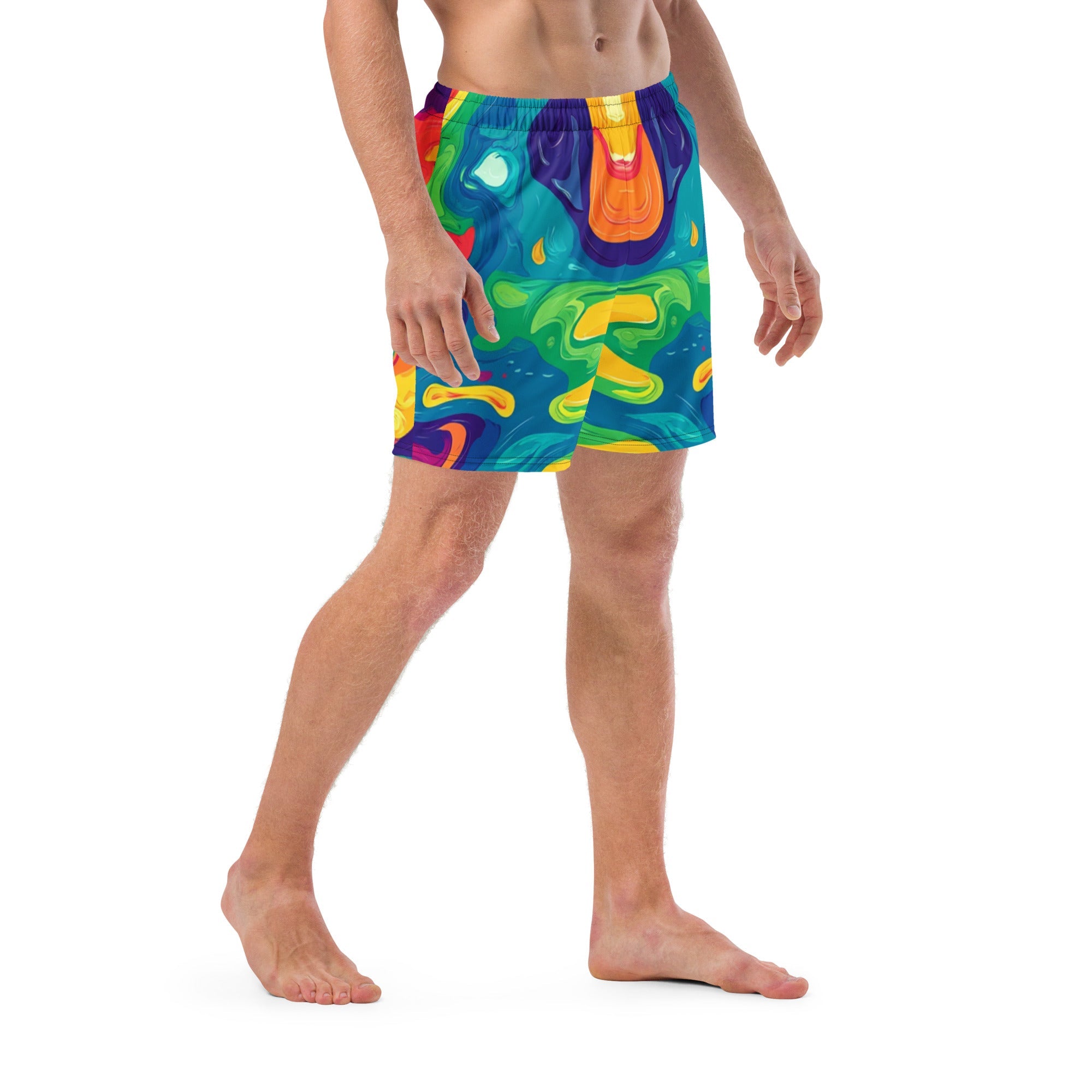 Acid Melt Swim Trunks For EDM Rave Festival Outfit Clothing