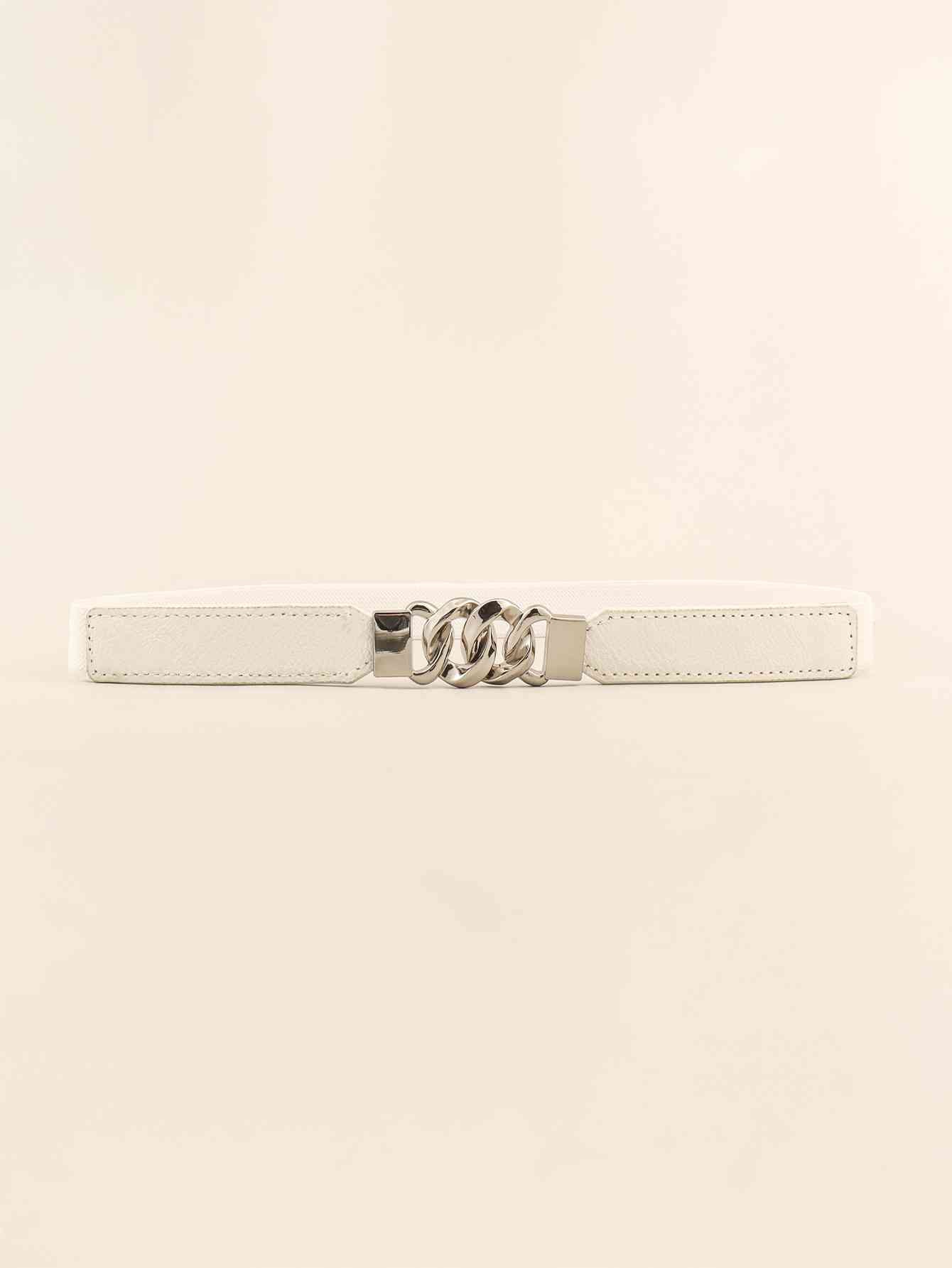 Zinc Alloy Buckle Elastic PU Belt Stylish Versatile Accessory
