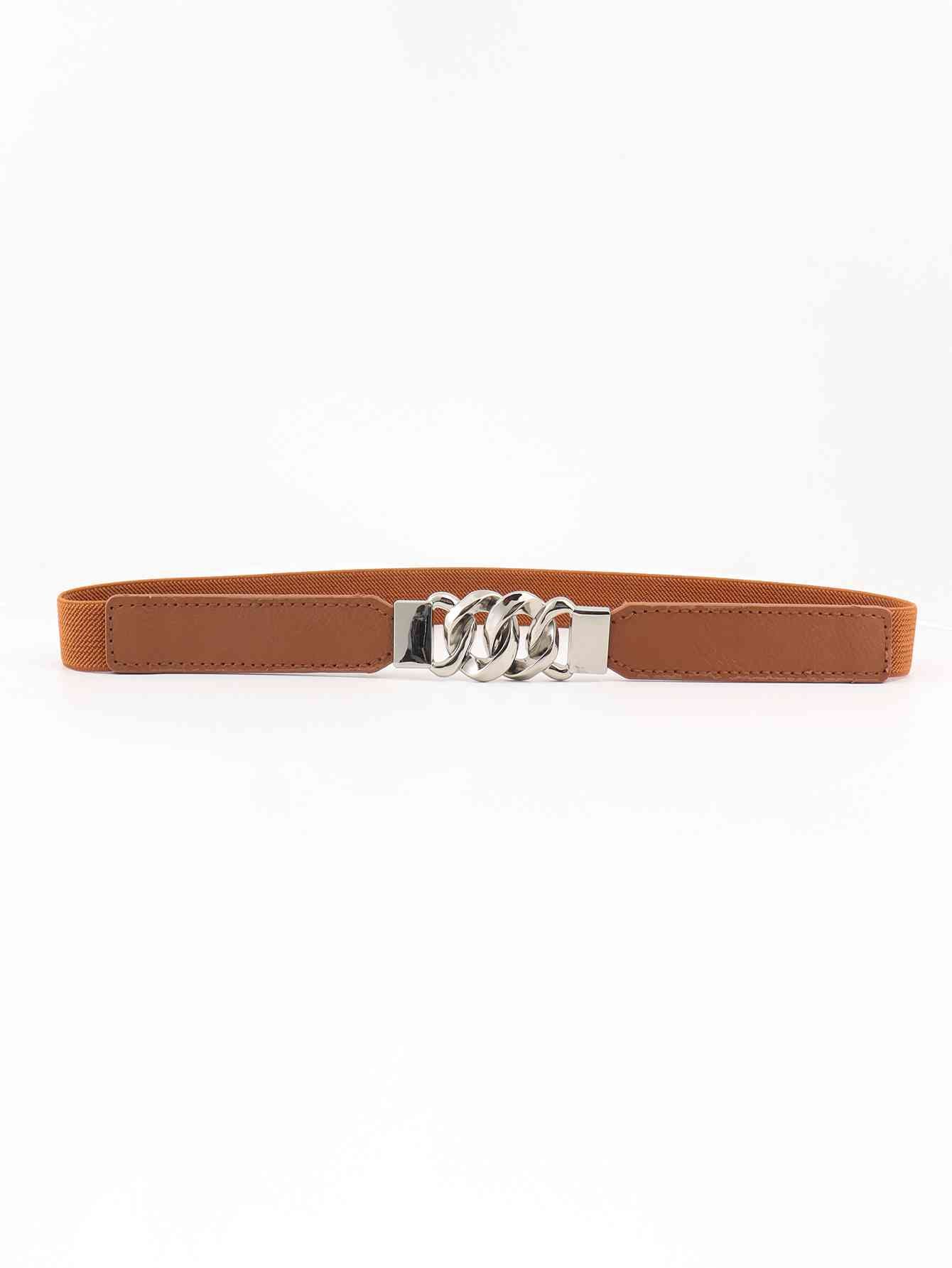 Zinc Alloy Buckle Elastic PU Belt Stylish Versatile Accessory
