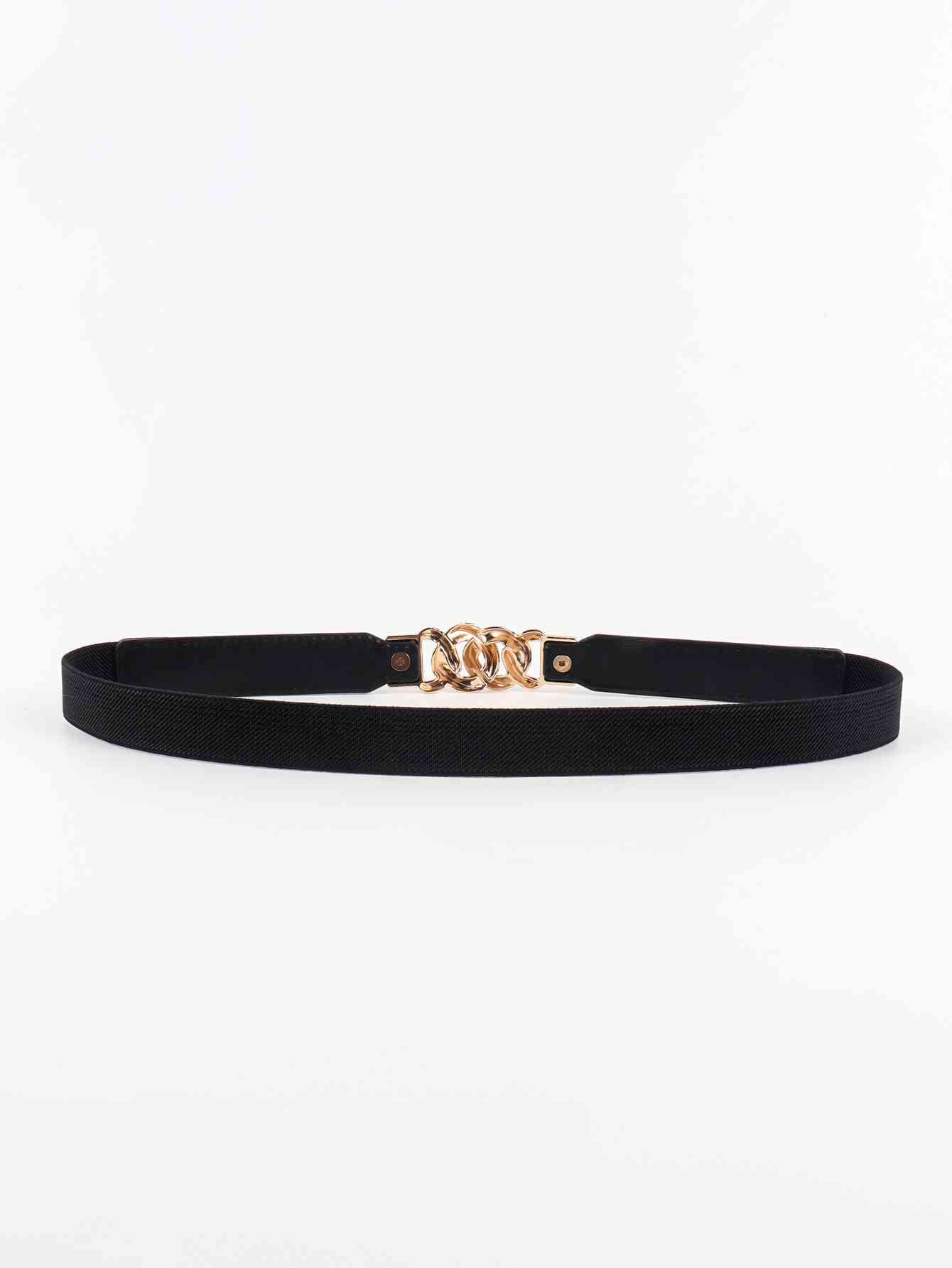 Zinc Alloy Buckle Elastic PU Belt Stylish Versatile Accessory