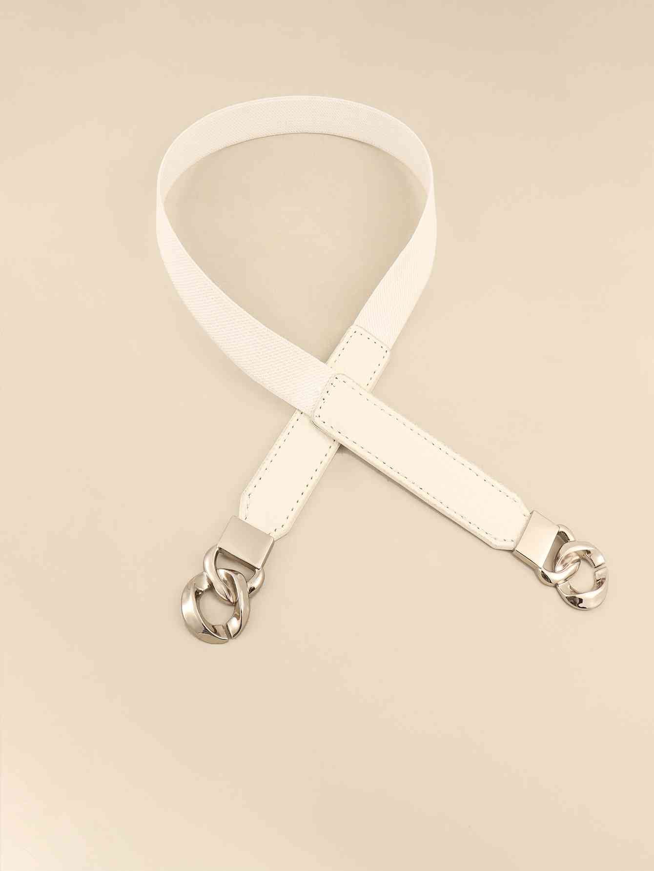 Zinc Alloy Buckle Elastic PU Belt Stylish Versatile Accessory
