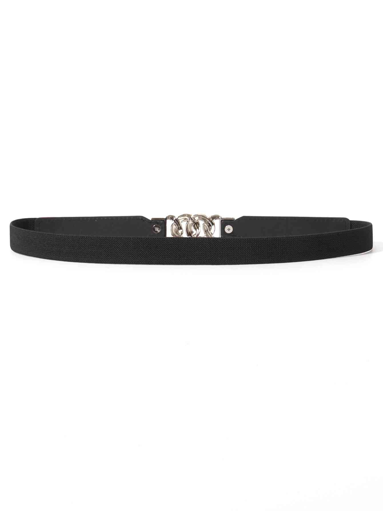 Zinc Alloy Buckle Elastic PU Belt Stylish Versatile Accessory
