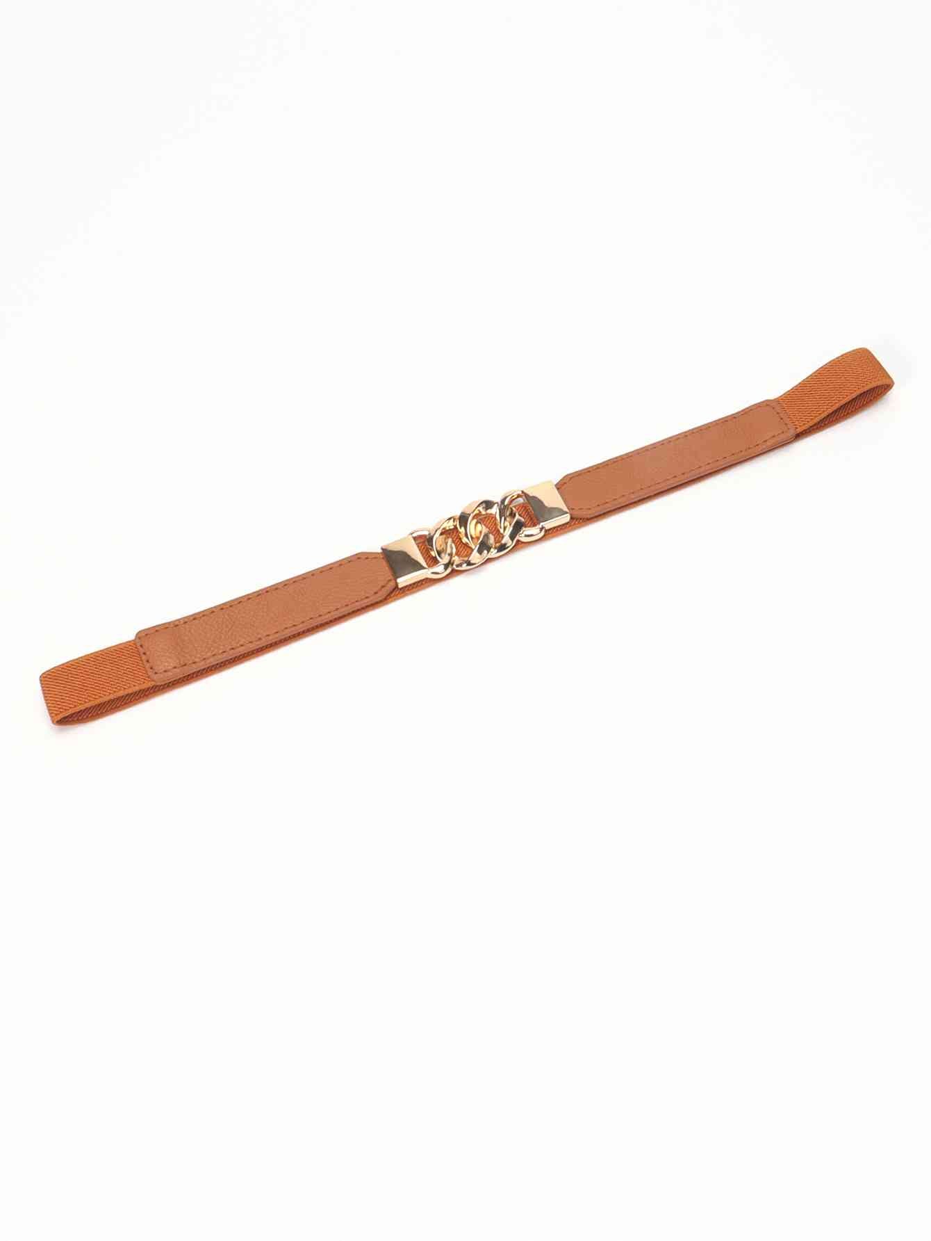 Zinc Alloy Buckle Elastic PU Belt Stylish Versatile Accessory