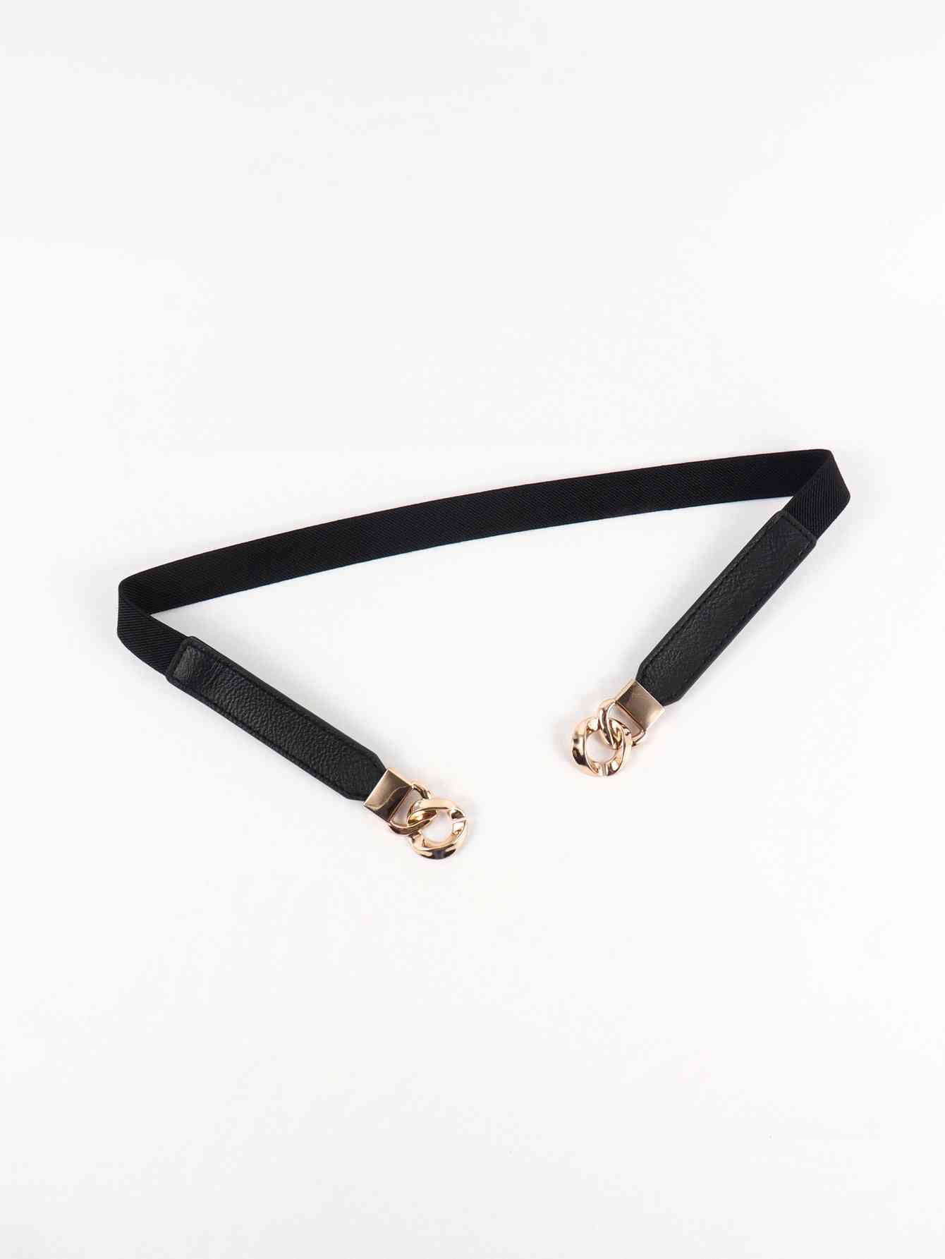 Zinc Alloy Buckle Elastic PU Belt Stylish Versatile Accessory