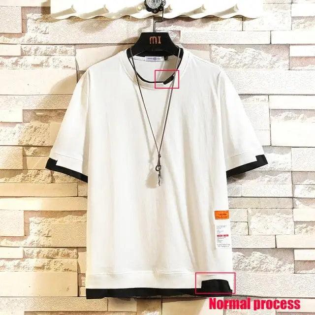 Mens Summer Streetwear T Shirt Loose Casual Short Sleeve Fashion