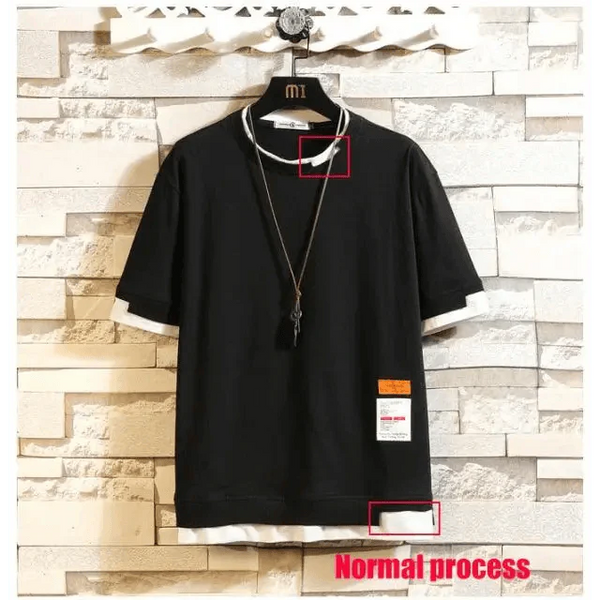 Mens Summer Streetwear T Shirt Loose Casual Short Sleeve Fashion