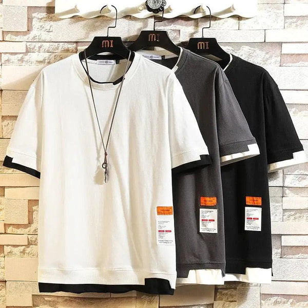 Mens Summer Streetwear T Shirt Loose Casual Short Sleeve Fashion